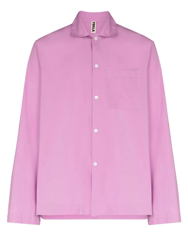TEKLA Pyjama-Oberteil aus Popeline - Violett Violett