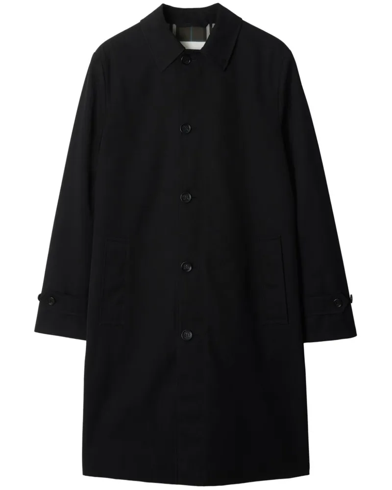 Burberry Einreihiger Mantel - Schwarz Schwarz