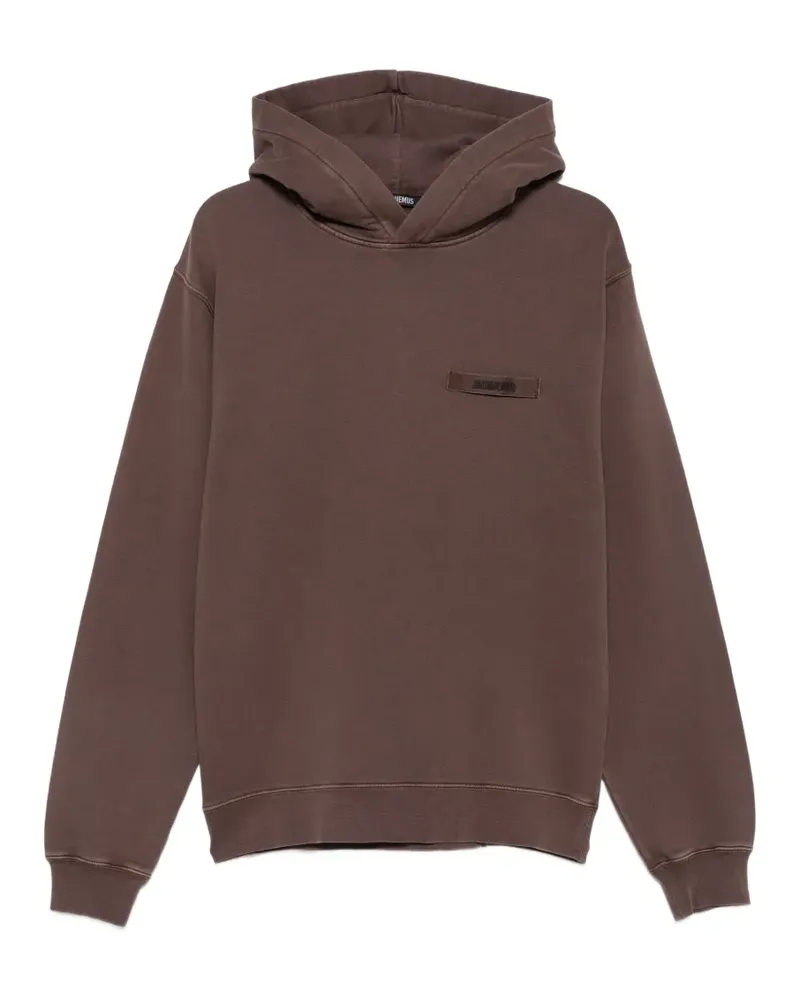 Jacquemus logo-patch hoodie - Braun Braun