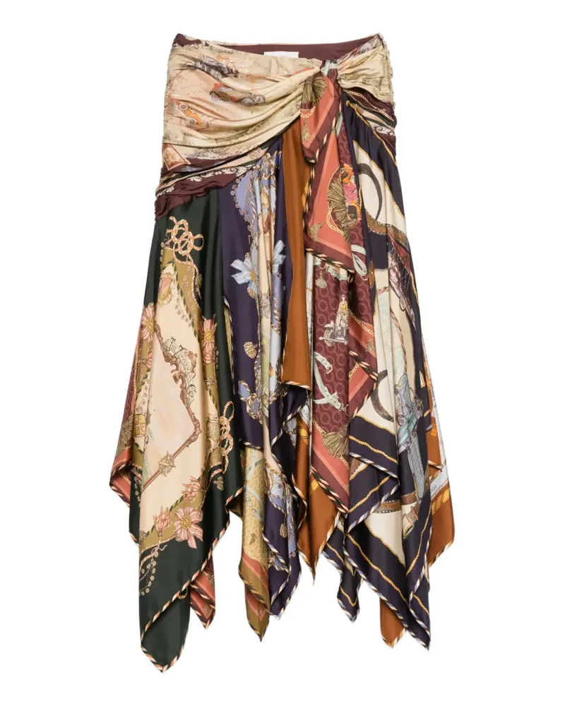 Zimmermann Rock mit Schal-Print - Braun Braun