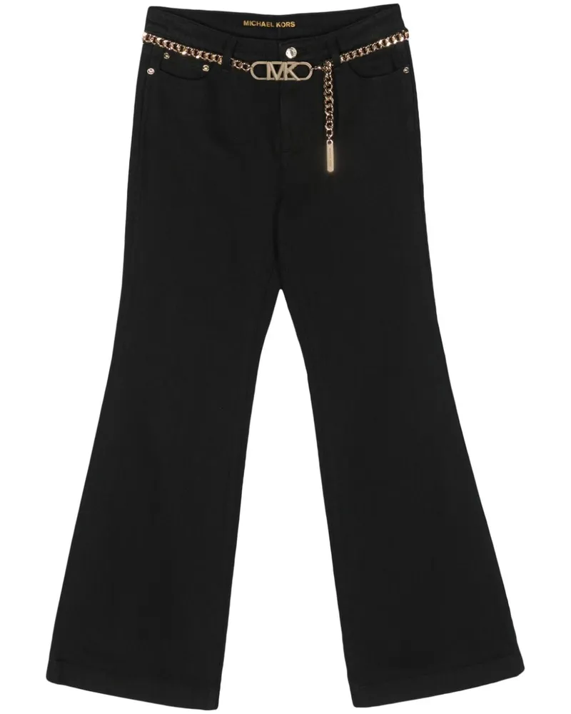 Michael Kors Schlagjeans mit Kettengürtel - Schwarz Schwarz