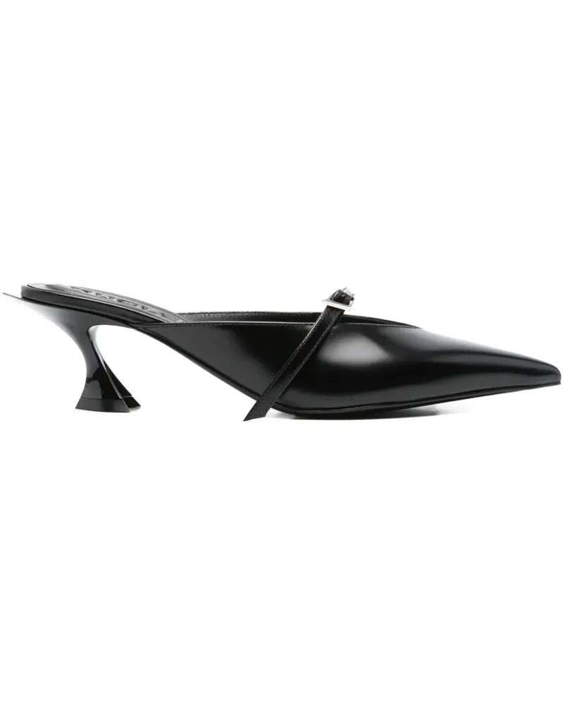 Thierry Mugler Mules mit spitzer Kappe 70mm - Schwarz Schwarz