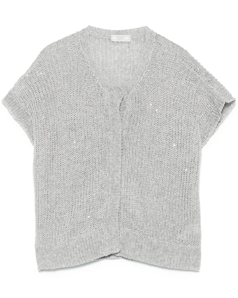 Peserico Cardigan mit Pailletten - Grau Grau