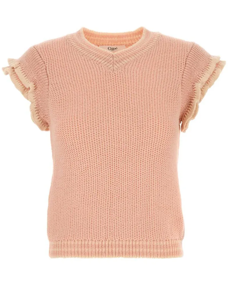 Chloé Gestricktes T-Shirt - Rosa Rosa