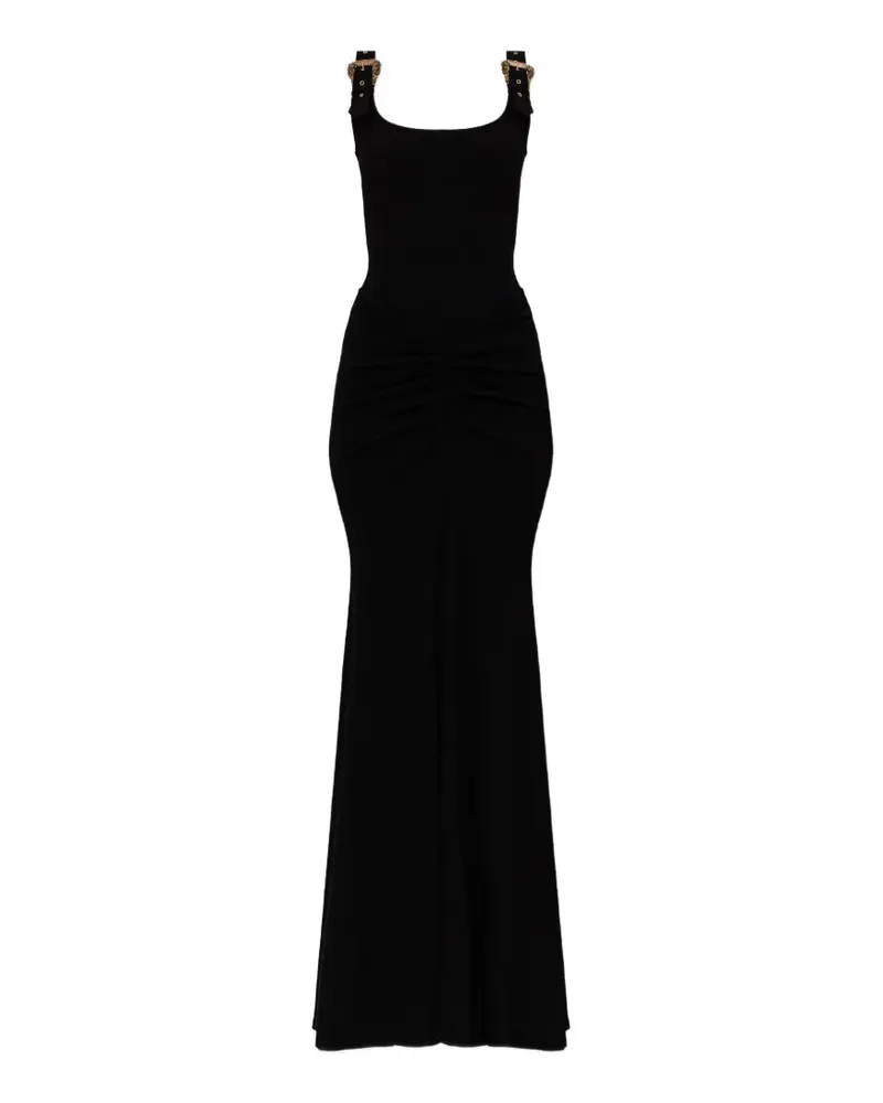 Versace Jeans Baroque-buckle maxi dress - Schwarz Schwarz