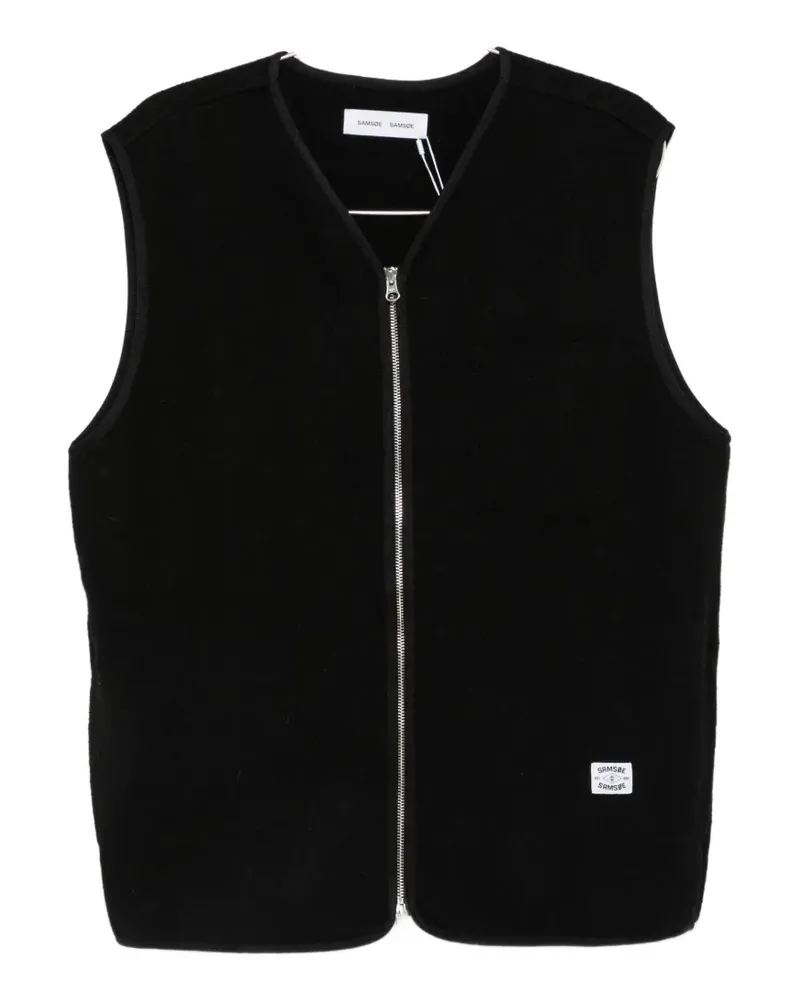 Samsøe & Samsøe zip-up gilet - Schwarz Schwarz