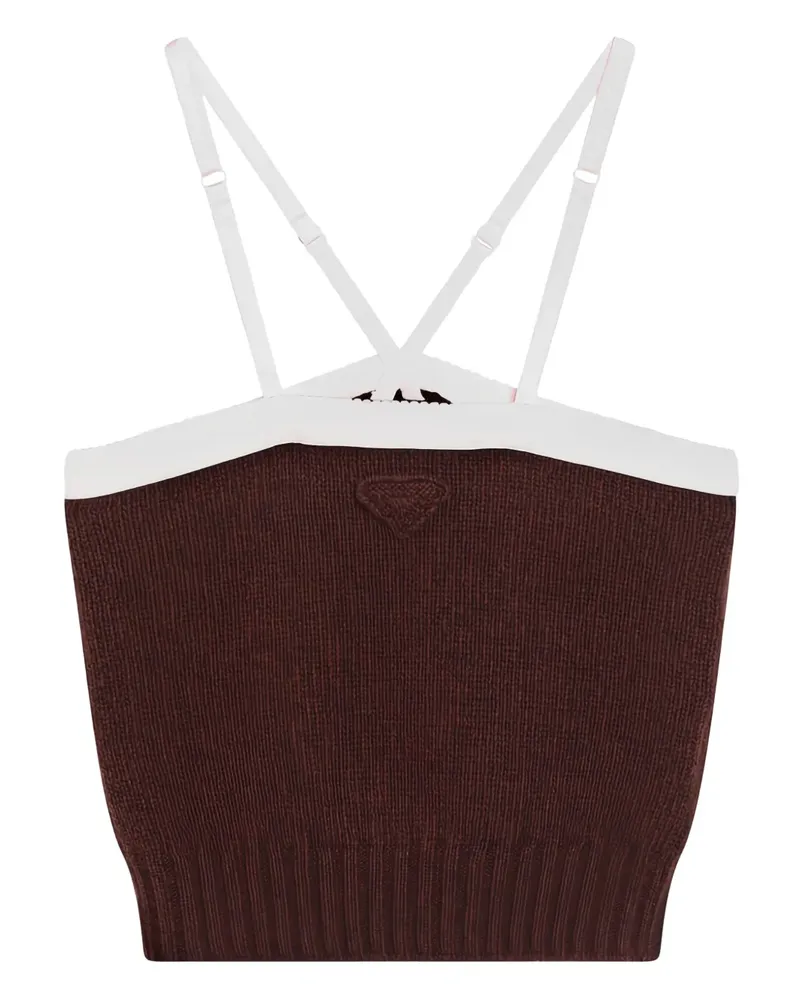 Prada TOP CANOTTA - MORO Rot Rot