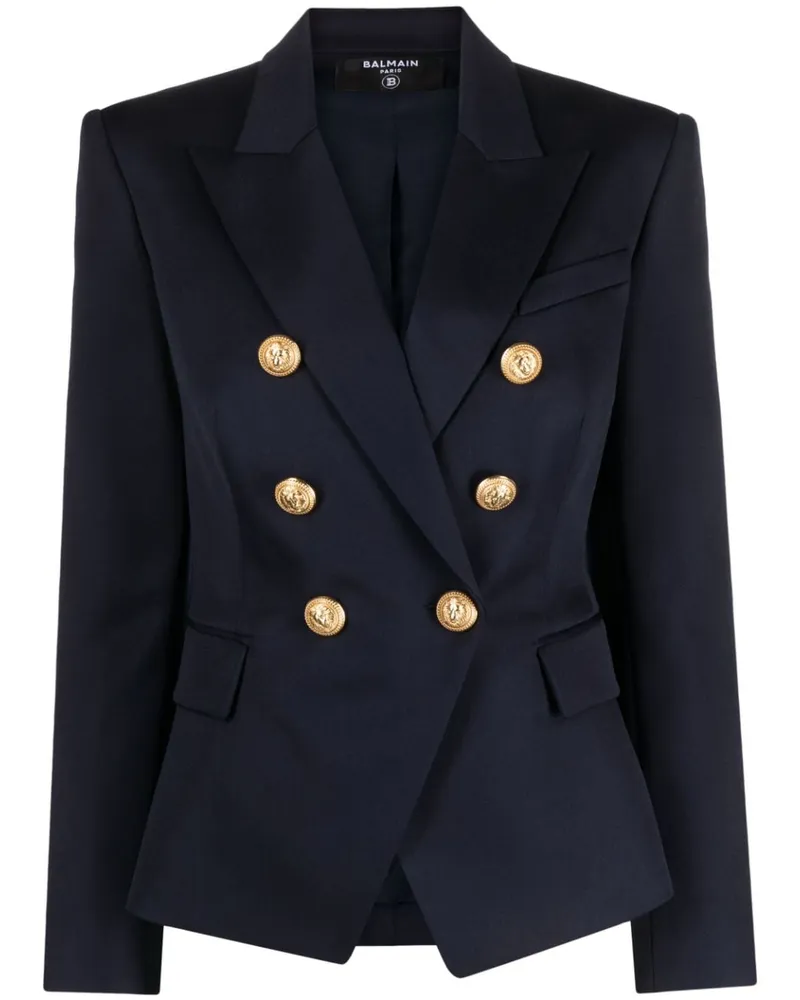 Balmain Doppelreihiger Blazer - Blau Blau