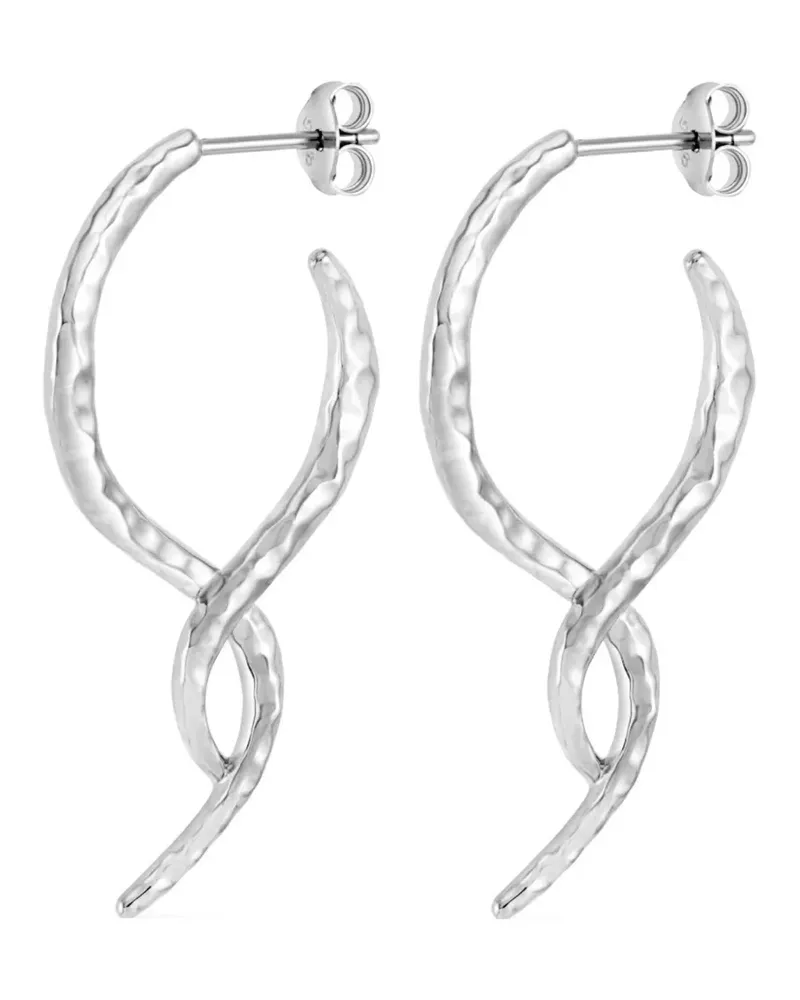 Dower & Hall Große Creolen im Twist-Design - Silber Silber