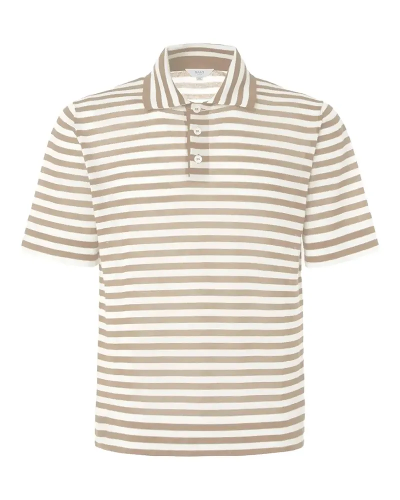 Malo striped short-sleeve polo shirt - Nude Nude