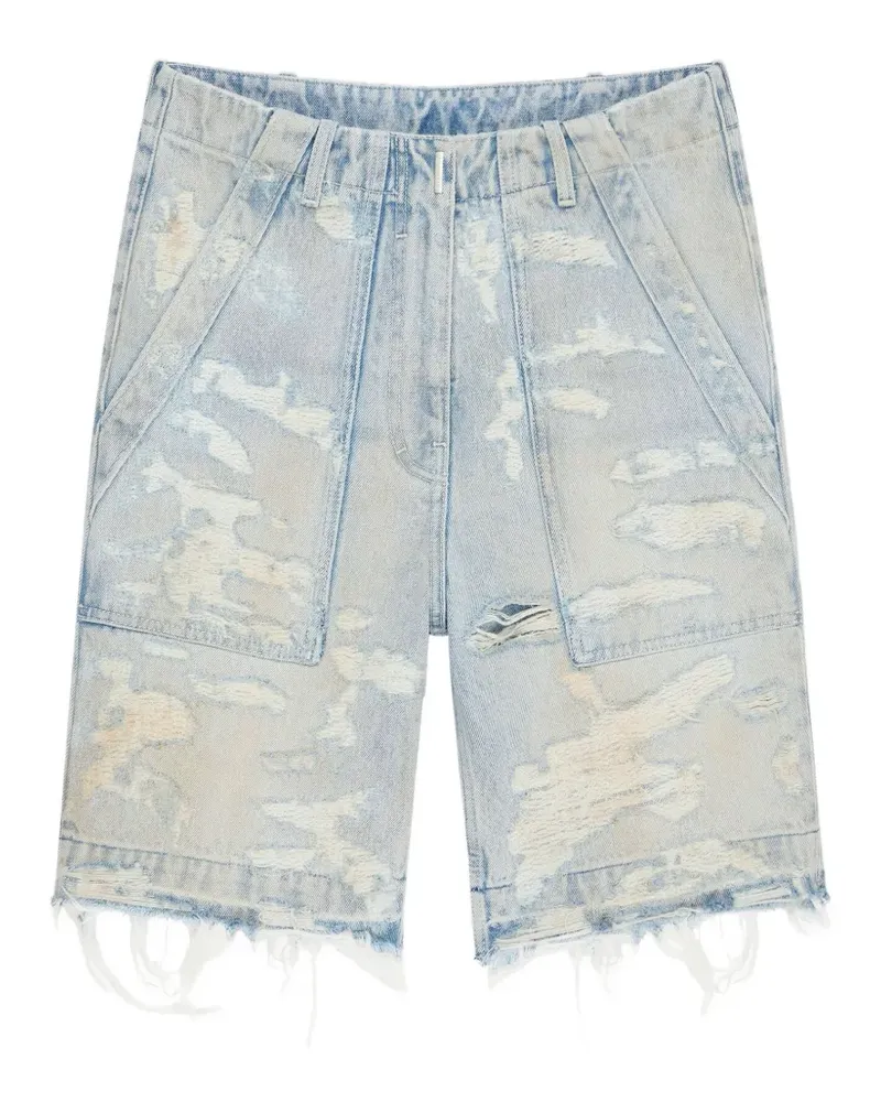 Givenchy distressed-details denim shorts - Blau Blau
