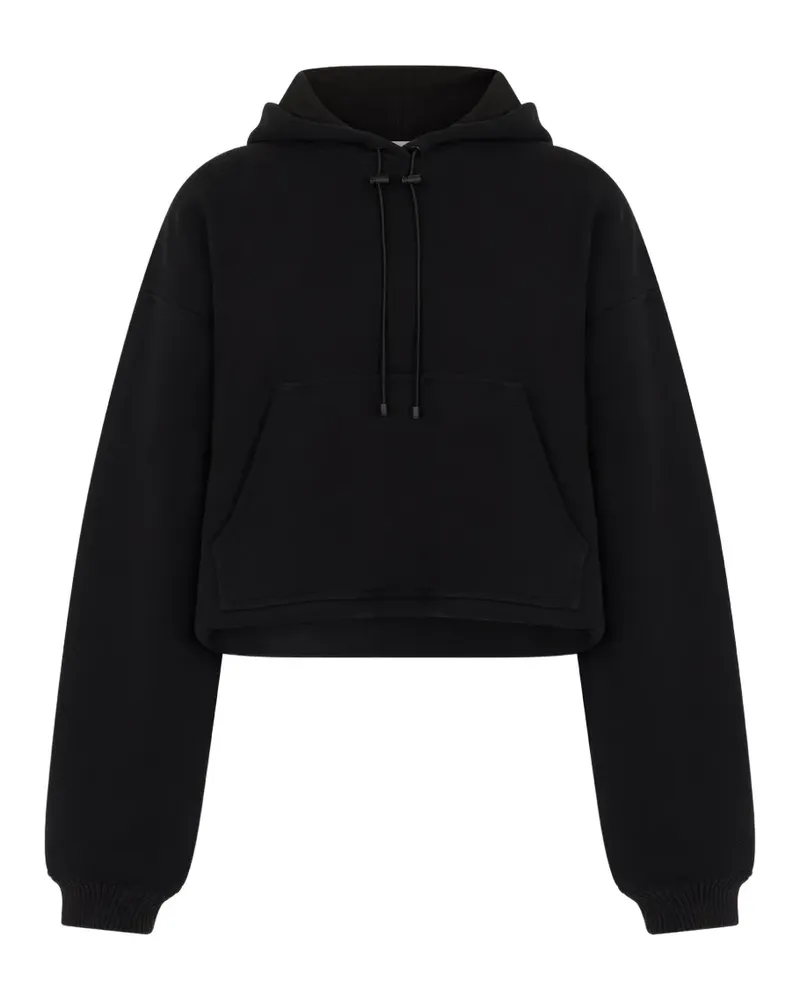 THE MANNEI cropped drawstring hoodie - Schwarz Schwarz