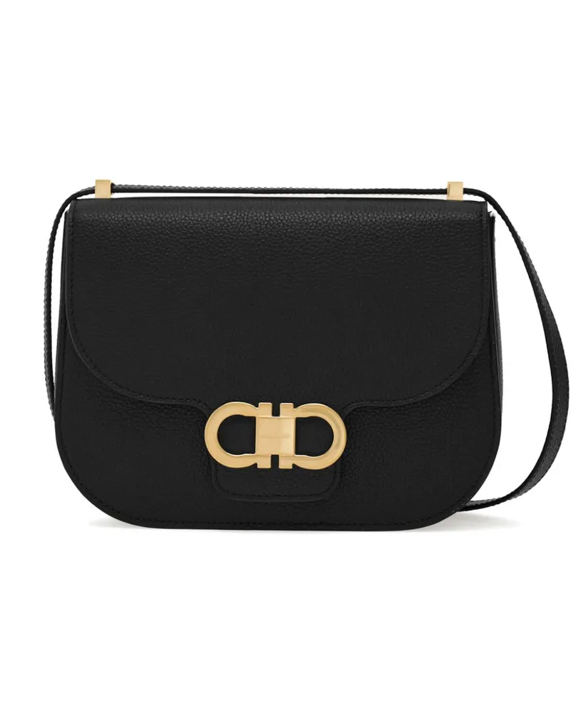 Ferragamo Double Gancini Schultertasche - Schwarz Schwarz
