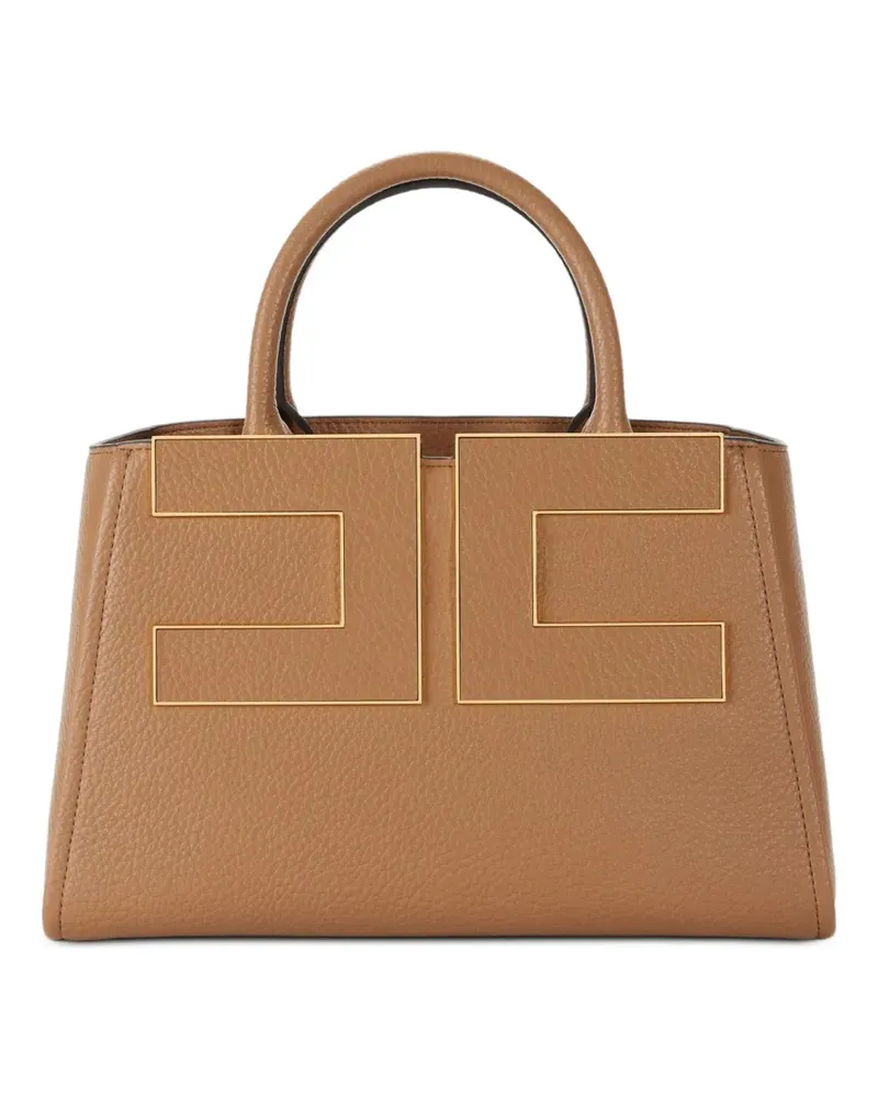 Elisabetta Franchi Tote Bag mit Logo - Nude Nude