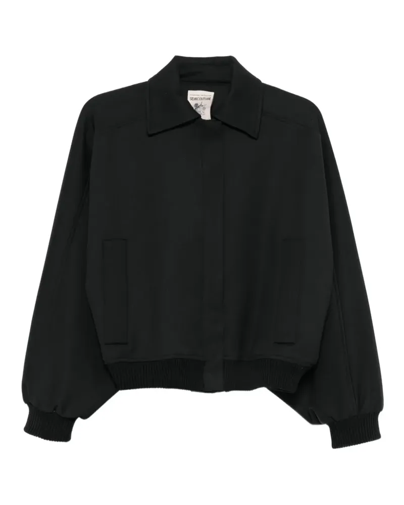 Semicouture balloon-sleeve bomber jacket - Schwarz Schwarz