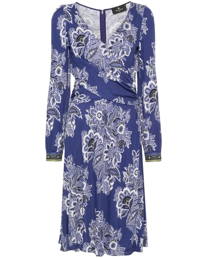 Etro Midikleid mit Blumen-Print Blau