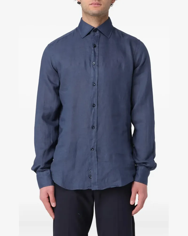 Paul & Shark Langärmeliges Hemd aus Leinen - Blau Blau