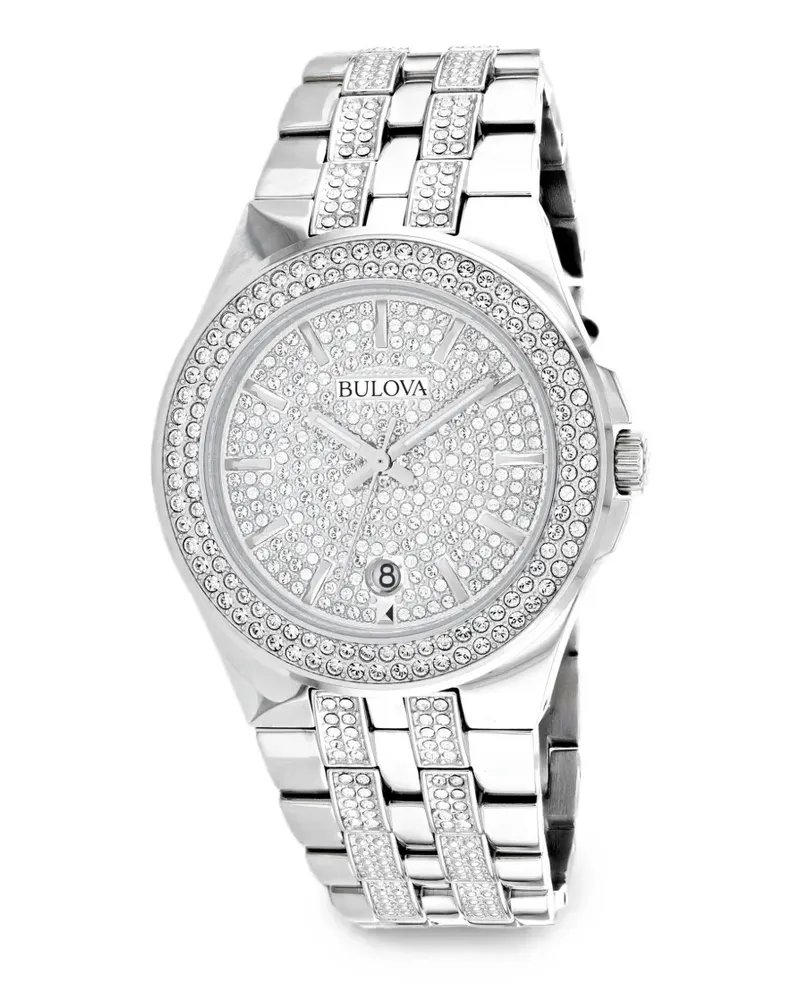 BULOVA Swarovski Armbanduhr mit Kristallen 42mm - Silber Silber