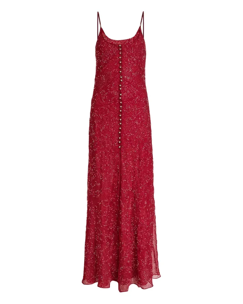 Paco Rabanne button-embellished slip gown - Rot Rot