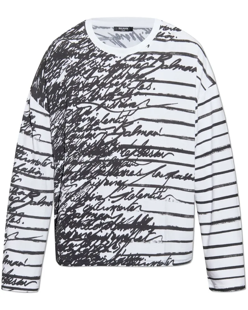 Balmain Love Letter T-Shirt - Weiß Weiß