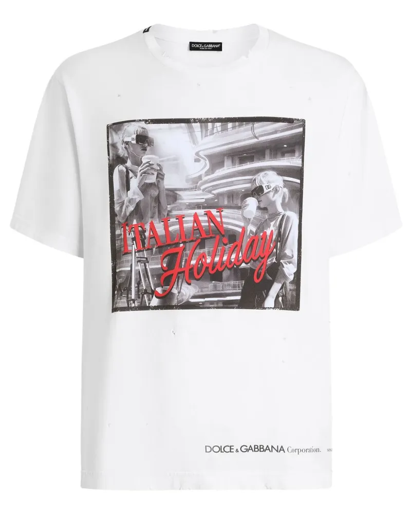 Dolce & Gabbana T-Shirt mit grafischem Print - Weiß Weiß