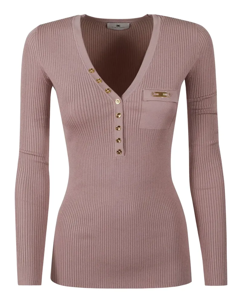 Elisabetta Franchi ribbed top - Rosa Rosa