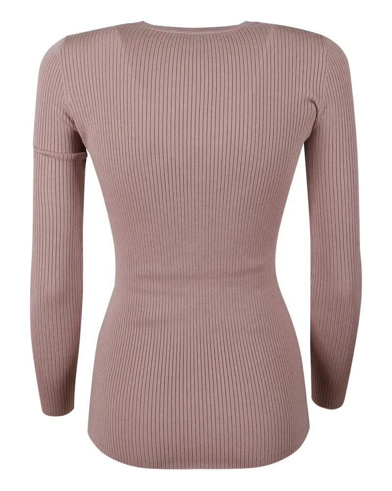 Elisabetta Franchi ribbed top - Rosa Rosa