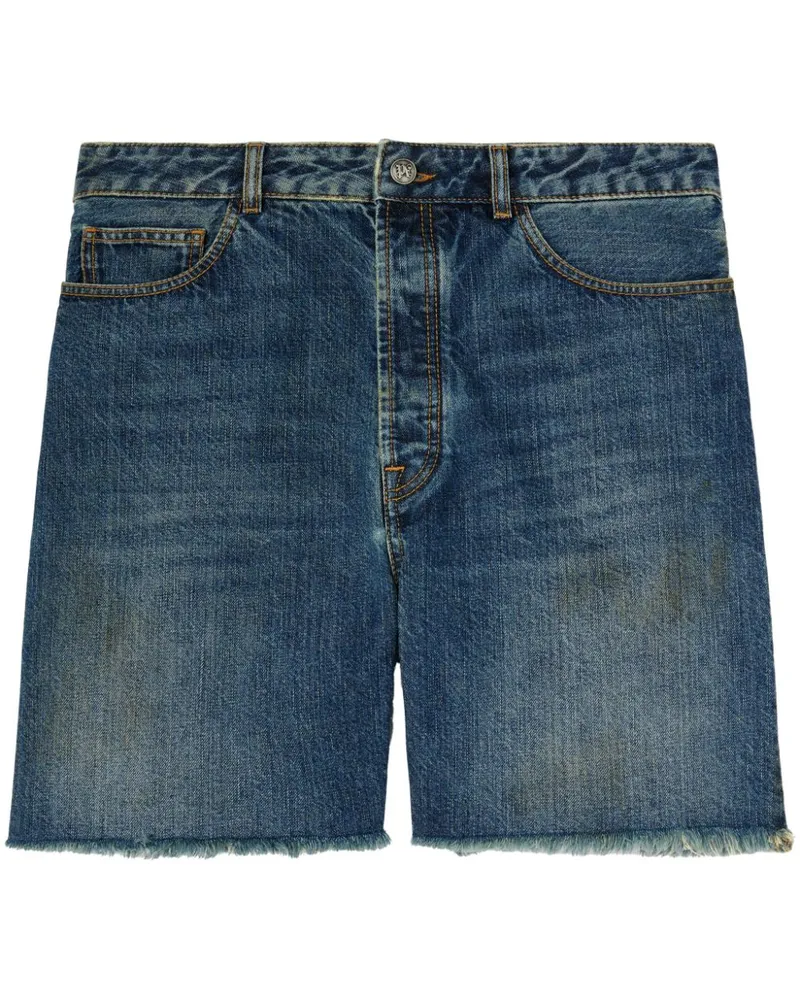Palm Angels Jeans-Shorts mit Logo-Print - Blau Blau