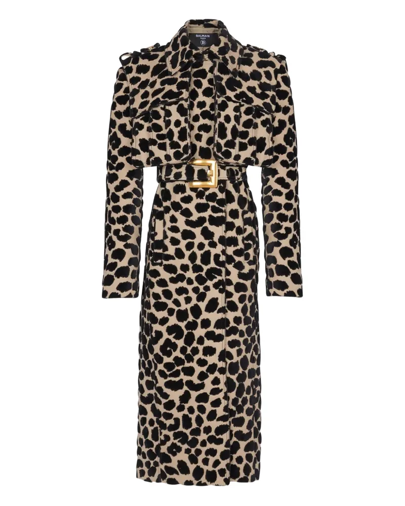Balmain Mantel mit Leoparden-Print - Nude Nude