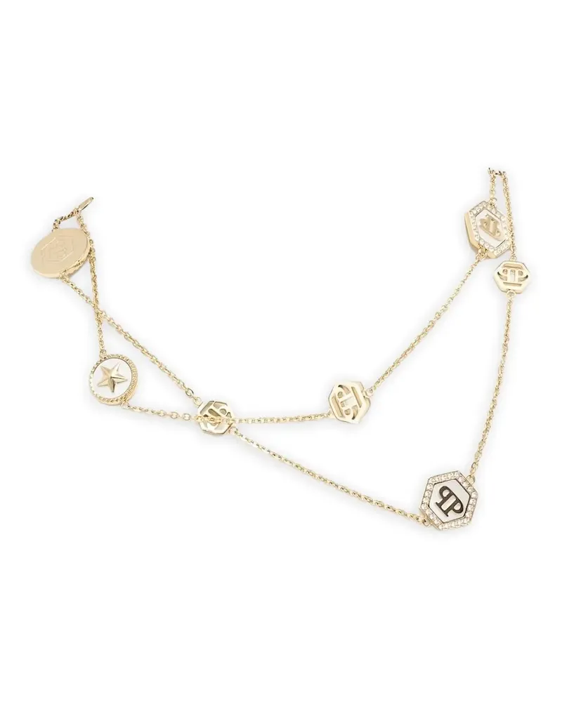 Philipp Plein Edelstahl-Halskette mit Totenkopf-Anhänger - Gold Gold