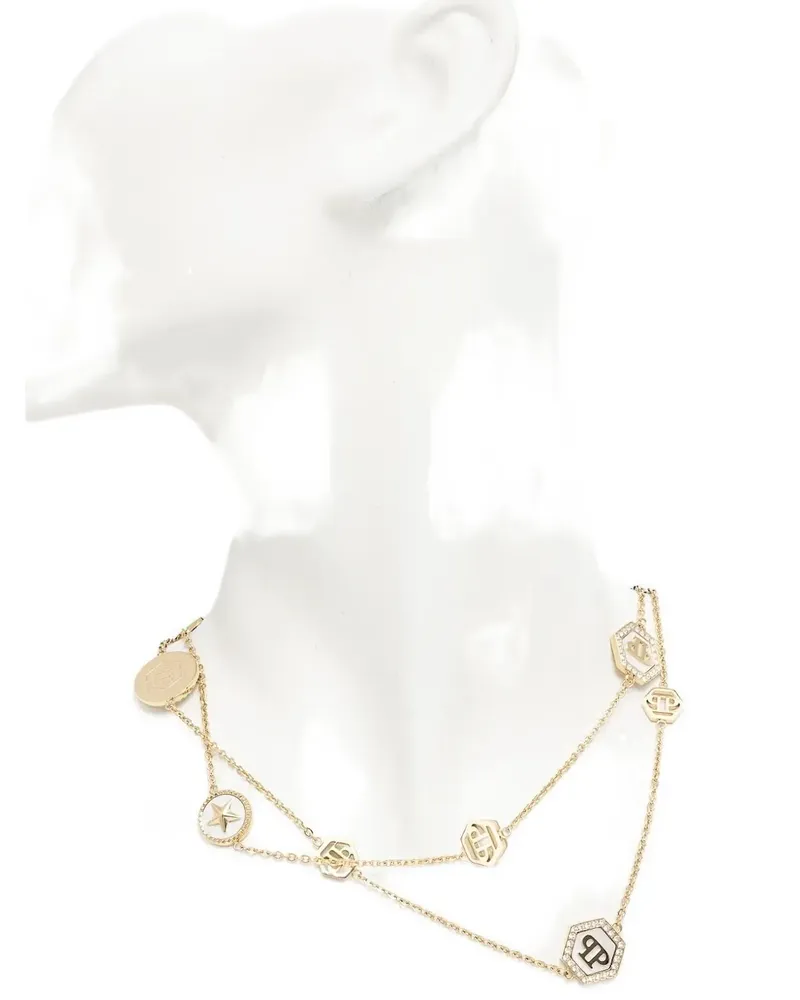 Philipp Plein Edelstahl-Halskette mit Totenkopf-Anhänger - Gold Gold