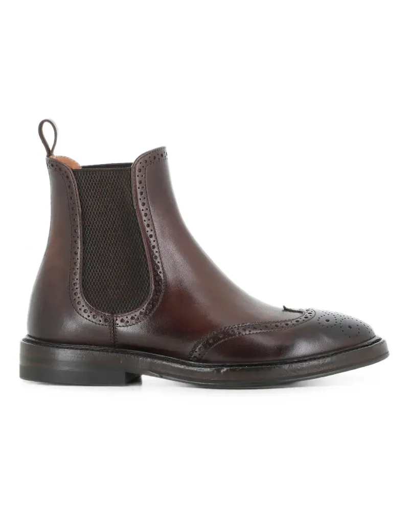 Alberto Fasciani brogue-detail leather Chelsea boots - Braun Braun