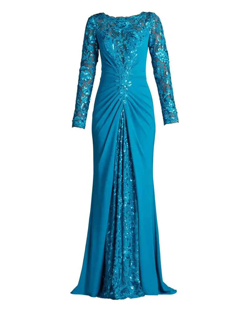 Tadashi Shoji Abendkleid mit Pailletten - Blau Blau