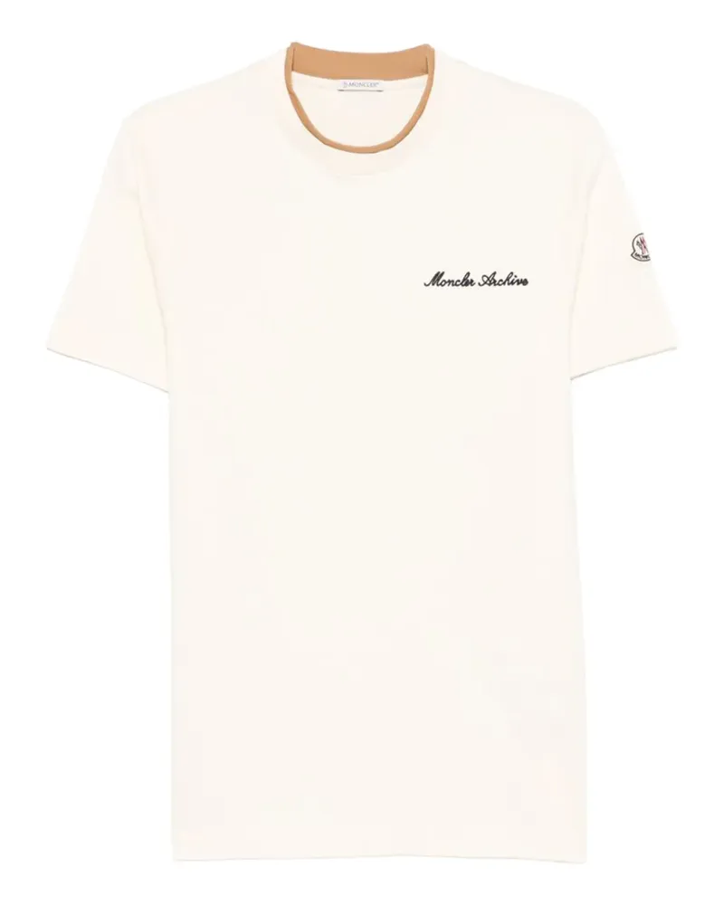 Moncler embroidered T-shirt - Nude Nude