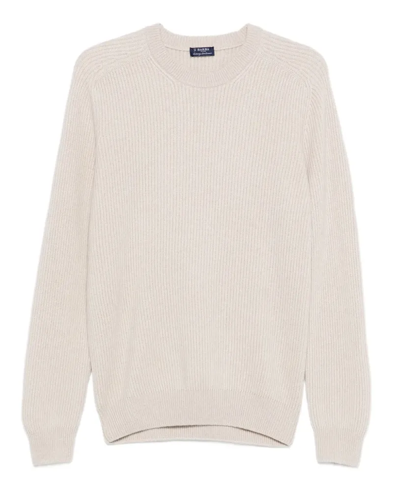 BARBA ribbed crew-neck sweater - Nude Nude