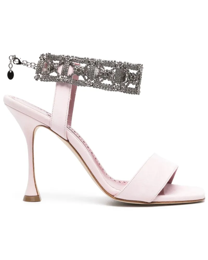 Manolo Blahnik Lierasan Sandalen aus Wildleder 105mm - Rosa Rosa