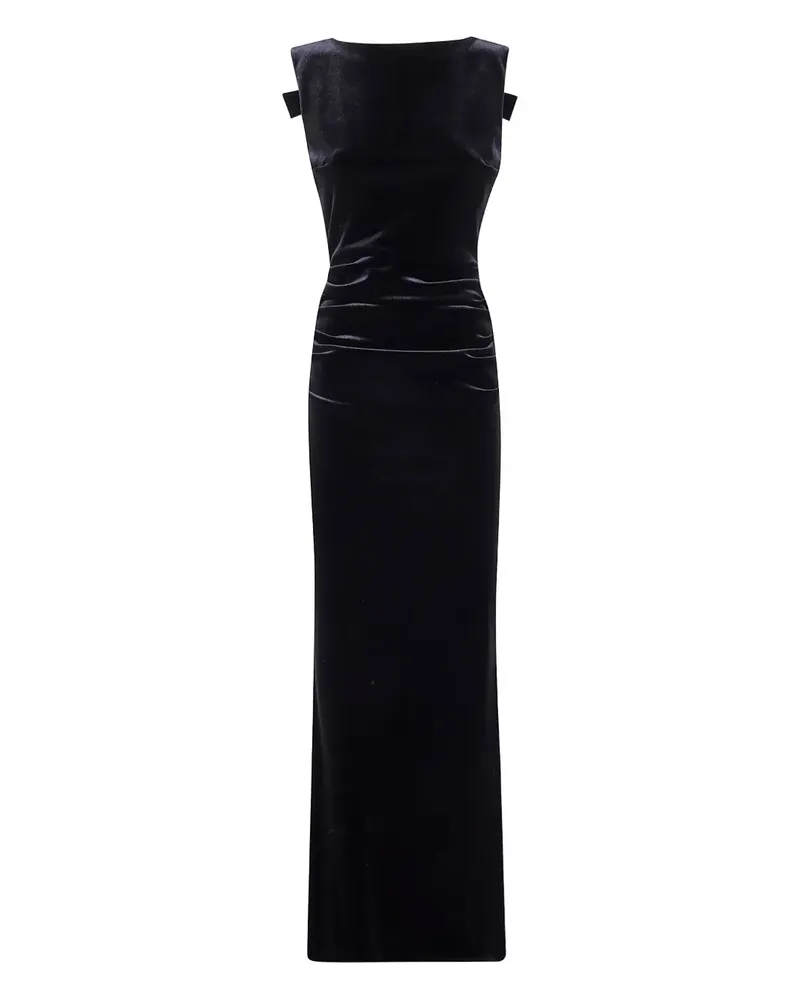 Chiara Boni Abendkleid aus Samt mit Schmucksteinen - Schwarz Schwarz