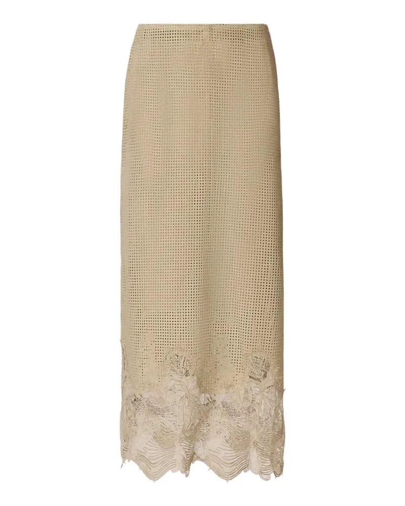 Fabiana Filippi Perforierter Midirock mit Spitzendetail - Nude Nude