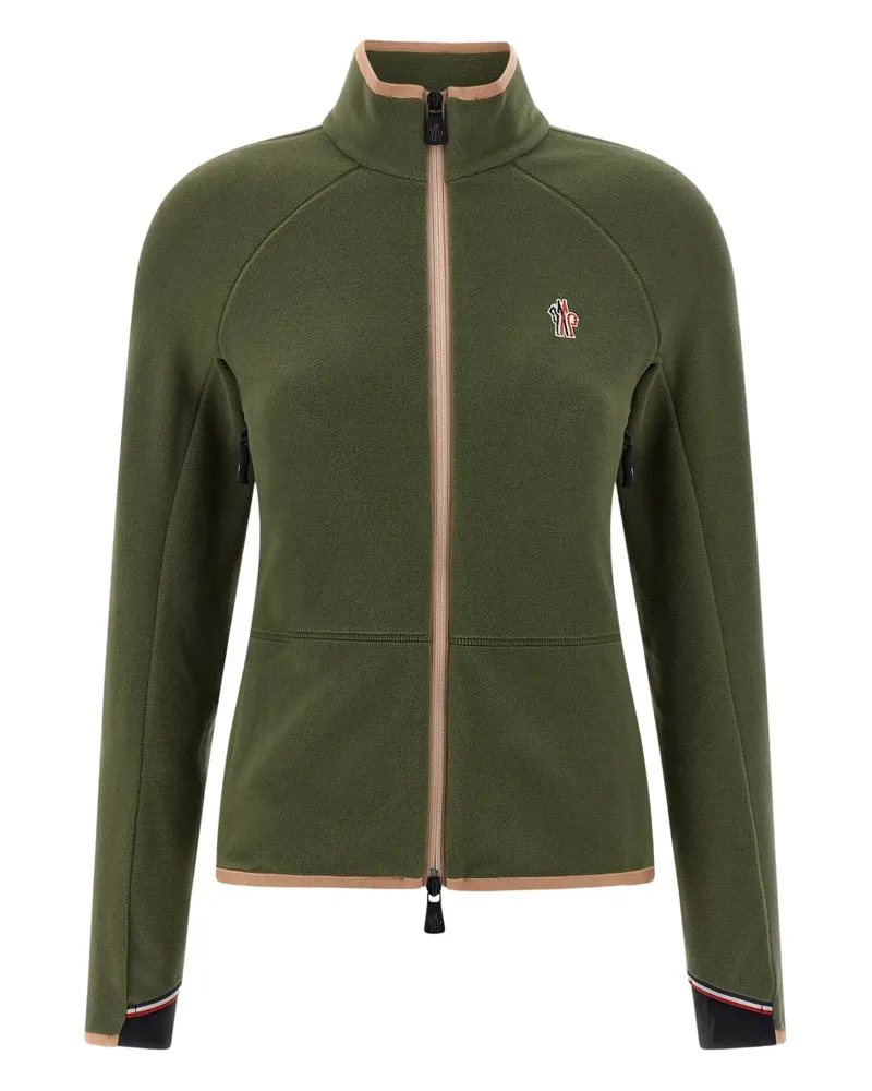 Moncler Cardigan mit Logo-Patch - Grün Grün