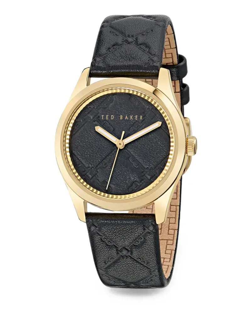 Ted Baker monogram quilted 34mm watch - Schwarz Schwarz