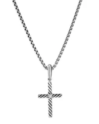 David Yurman Cable Cross Halskette aus Sterlingsilber Silber