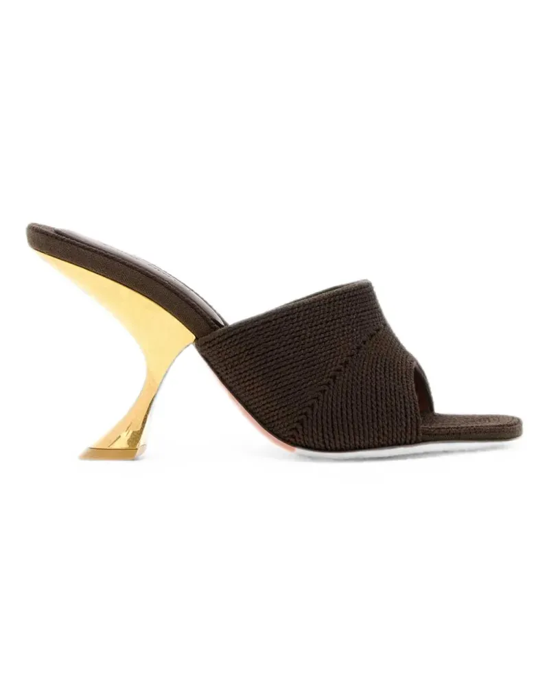 Amina Muaddi Brown fabric Taylor mules - Braun Braun