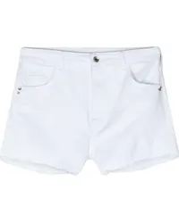 Patrizia Pepe Ausgefranste Jeans-Shorts Weiß