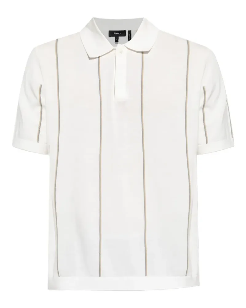 Theory Gestreiftes Poloshirt - Weiß Weiß