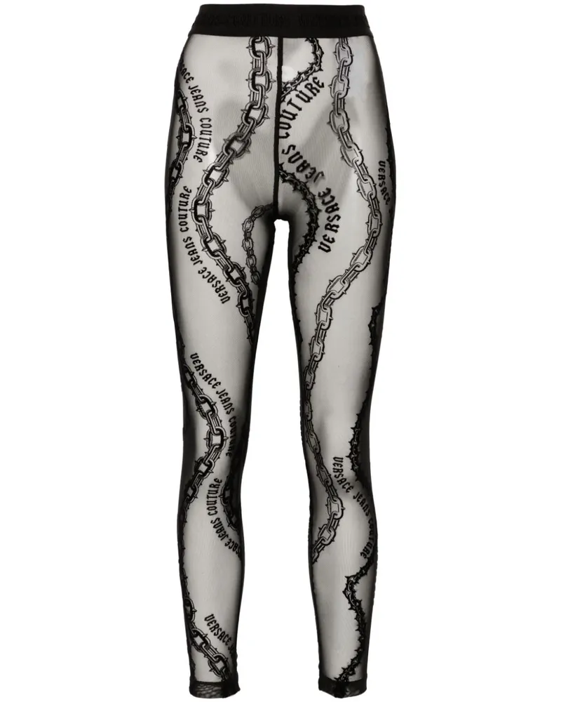 Versace Jeans Leggings mit Print - Schwarz Schwarz