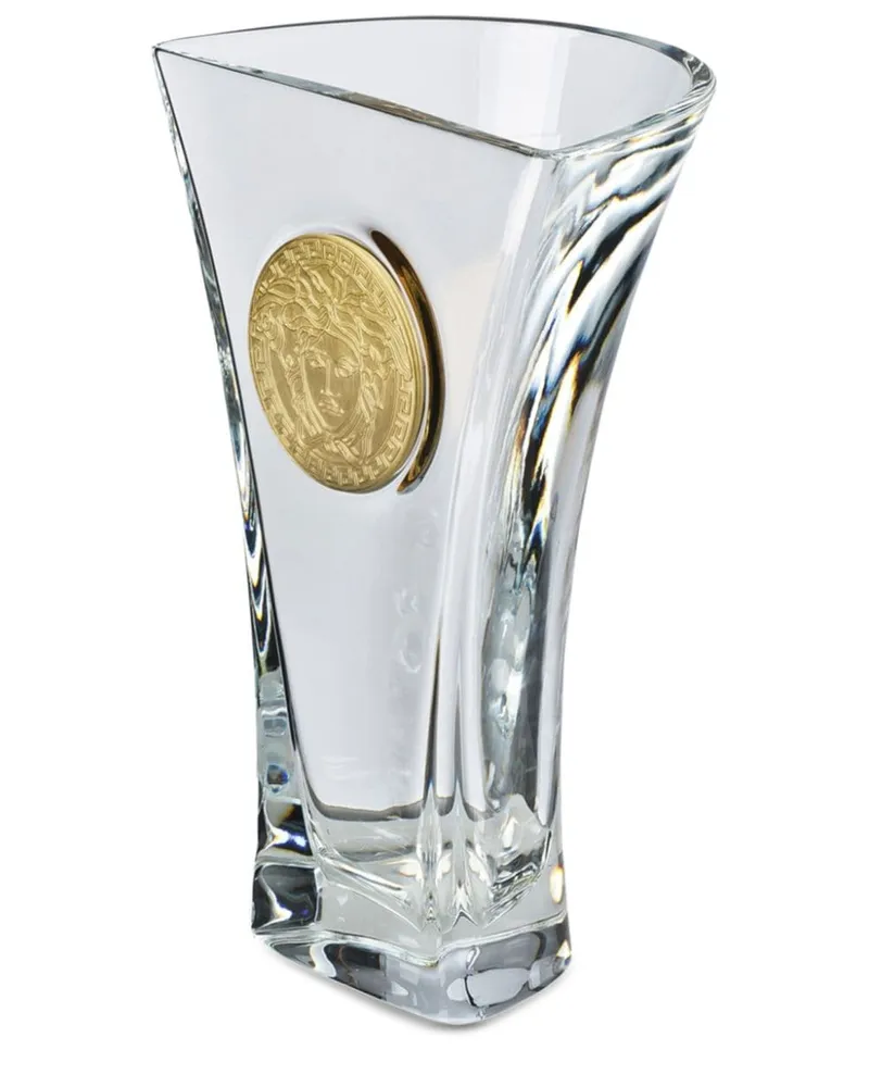 Versace Vase aus Kristall mit Medusa 28cm - Weiß Weiß