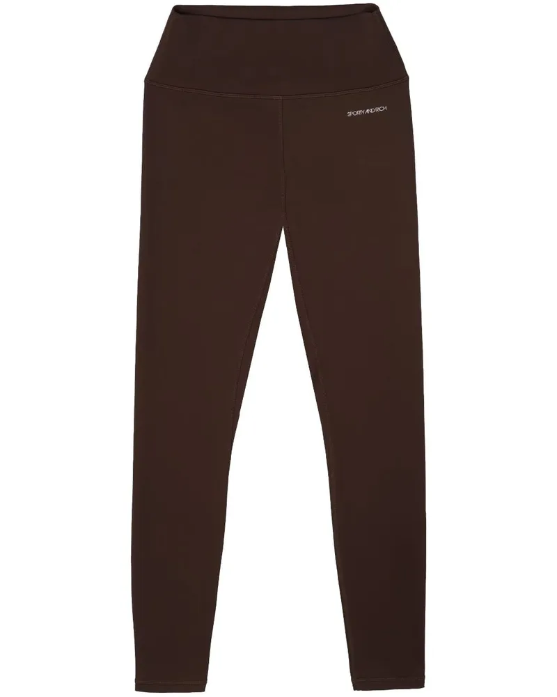SPORTY & RICH Leggings mit Logo-Print - Braun Braun