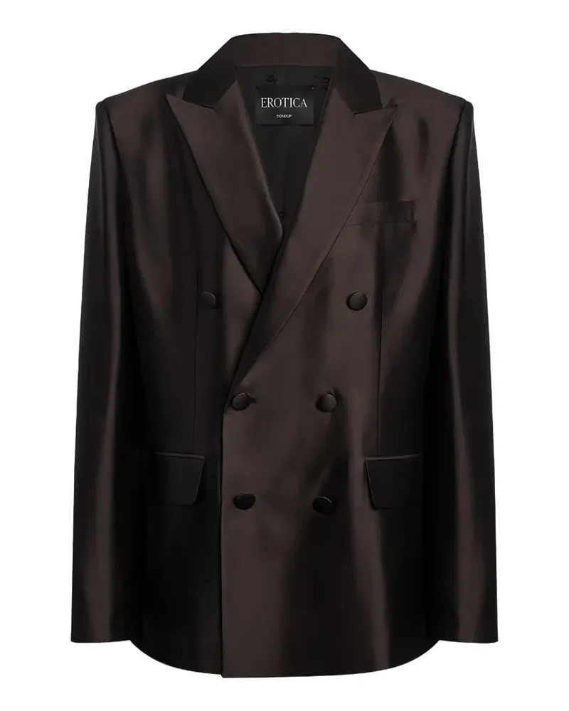 Dondup double-breasted peaked-lapel blazer - Schwarz Schwarz