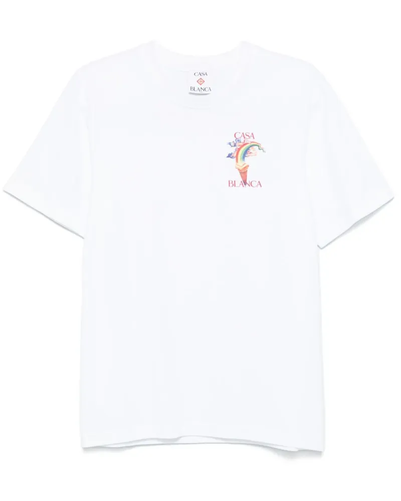 Casablanca Paris T-Shirt mit Print - Weiß Weiß