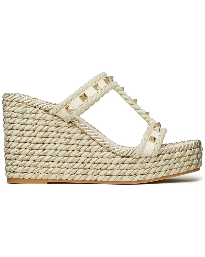 Valentino Garavani Rockstud Sandalen mit Wedge - Nude Nude